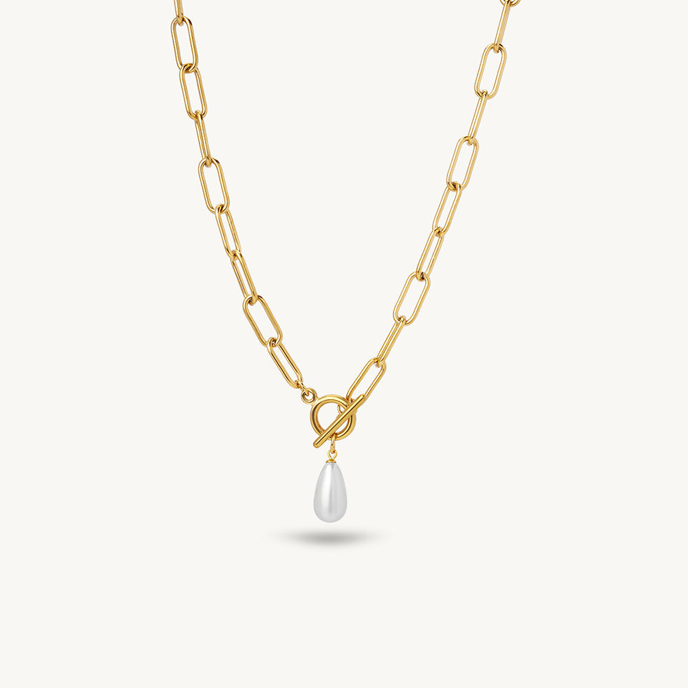 Elegant Pearl Toggle Necklace