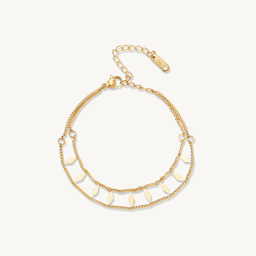 Diamond Shape Disc Cascade Layer Bracelet