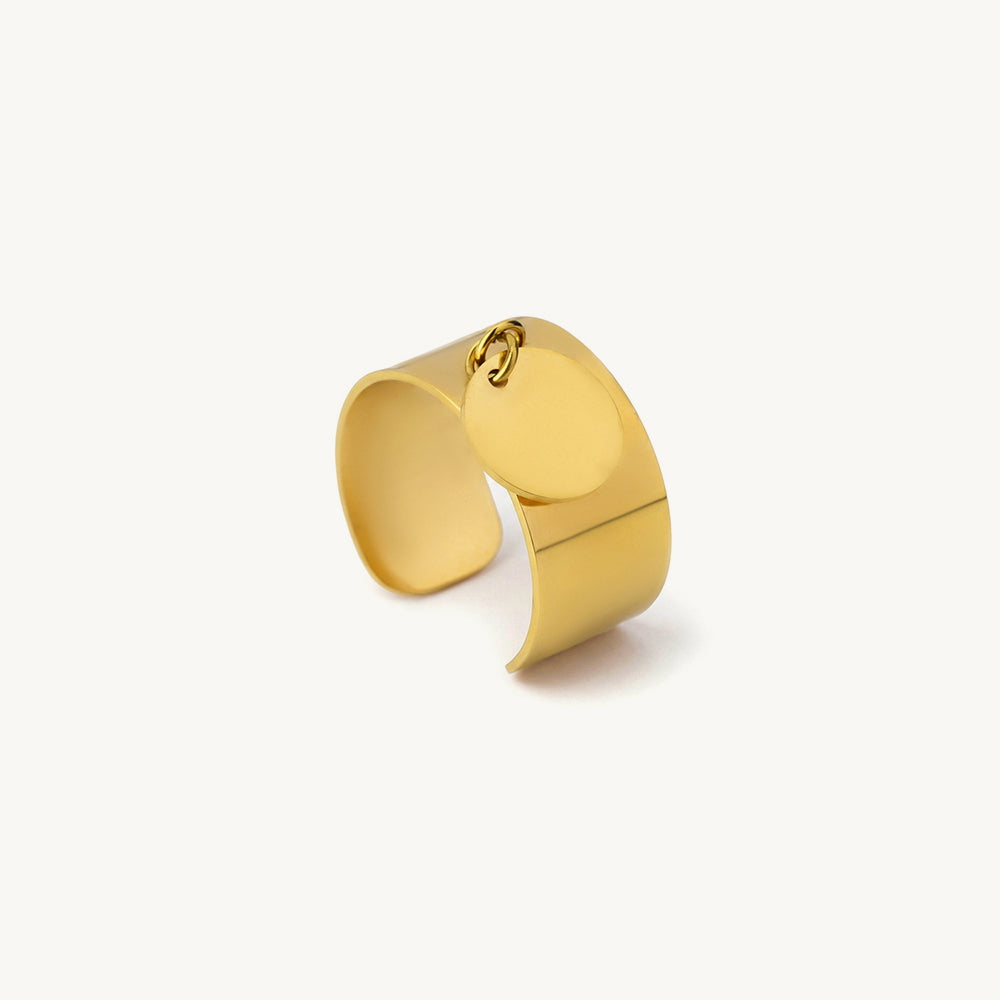 Disc Charm Cuff Ring