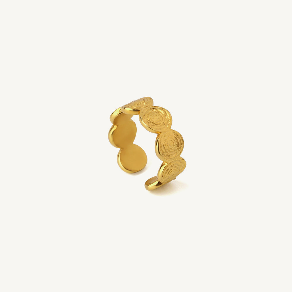 Textured Disc Open Ring