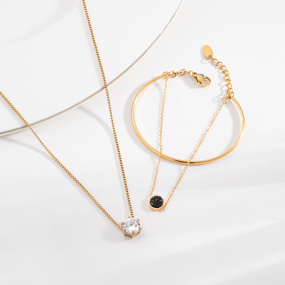 Solitaire Spark Layered Poise Set