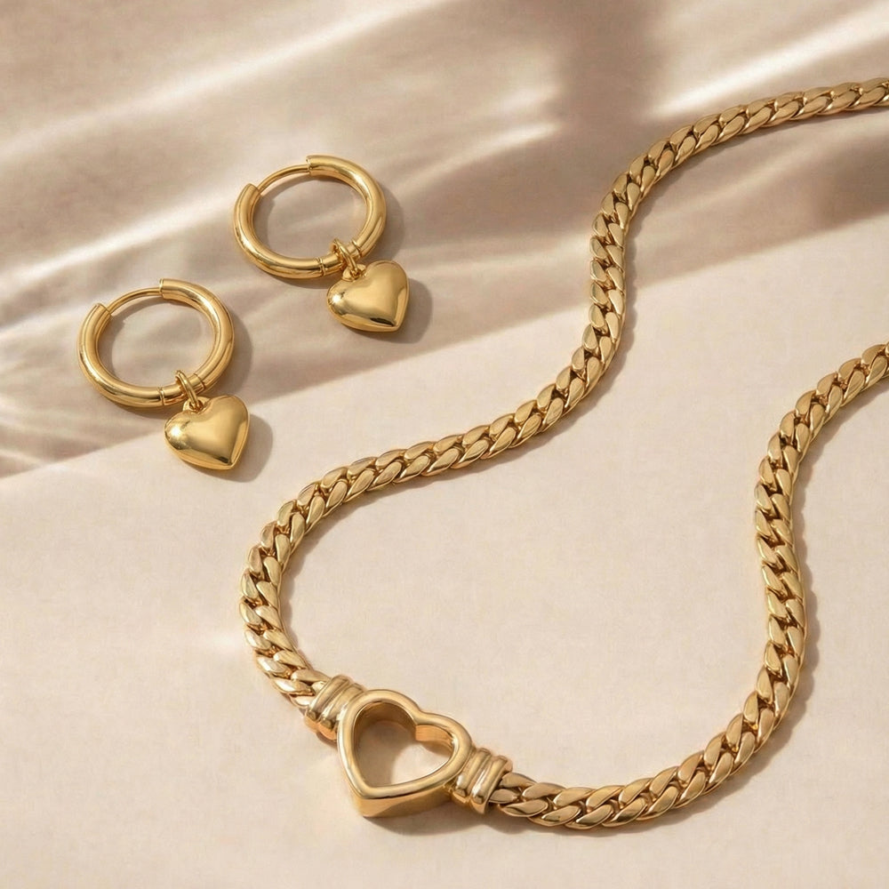 Heart Charm Harmony Jewellery Set