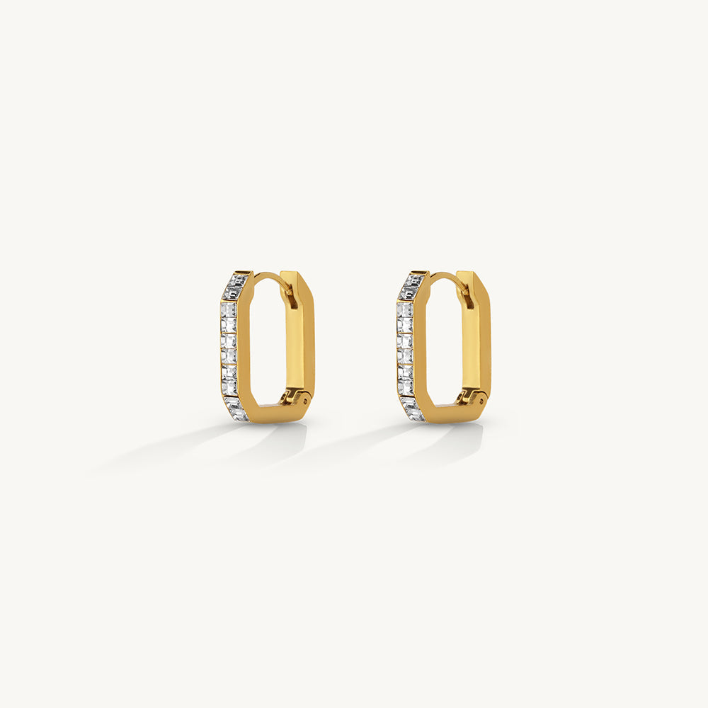 Crystal Edge Hoop Earrings