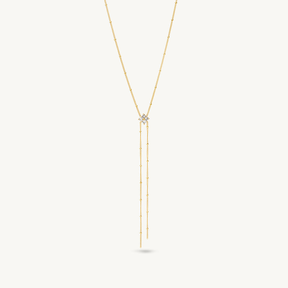 Sleek Dual Drop Lariat Necklace