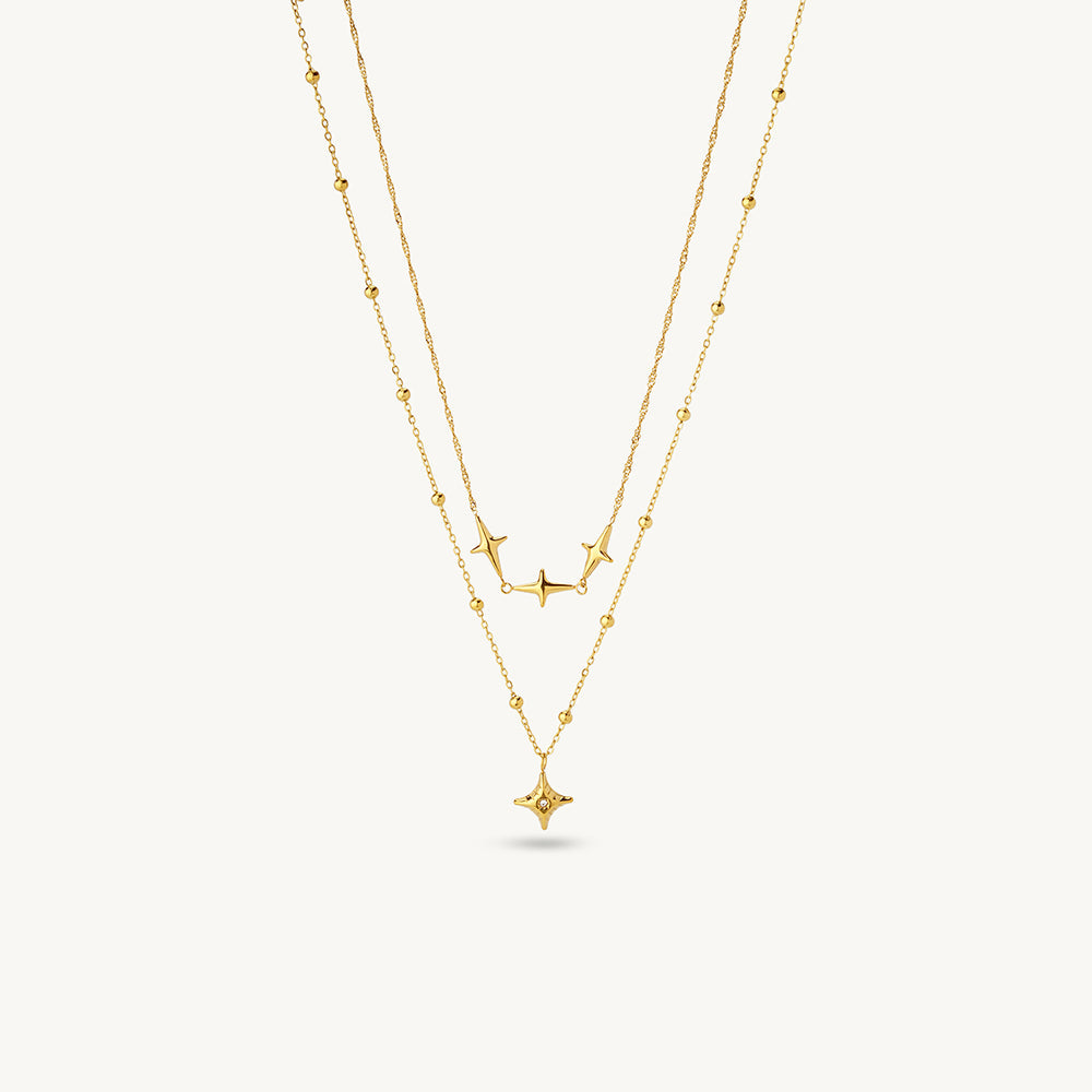 Elegant Layered Star Necklace