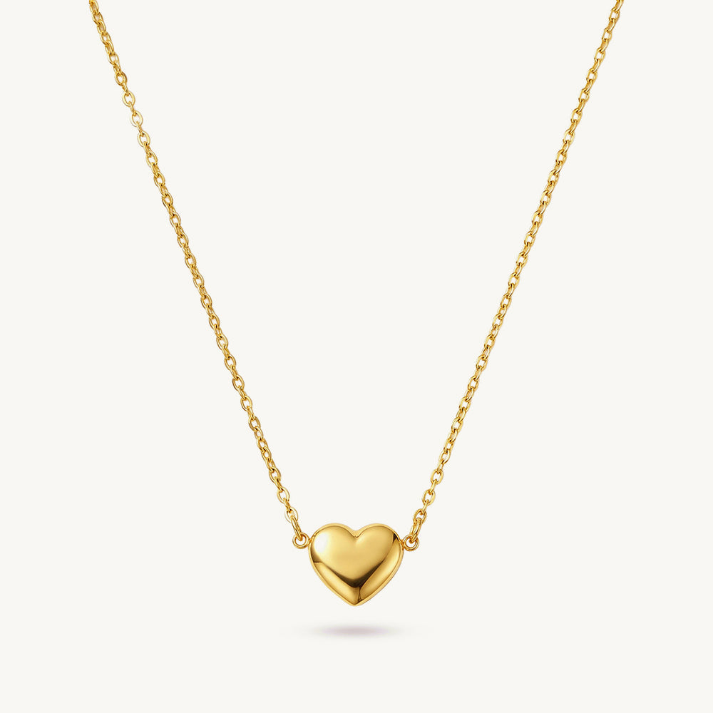 Minimal Puffy Heart Necklace