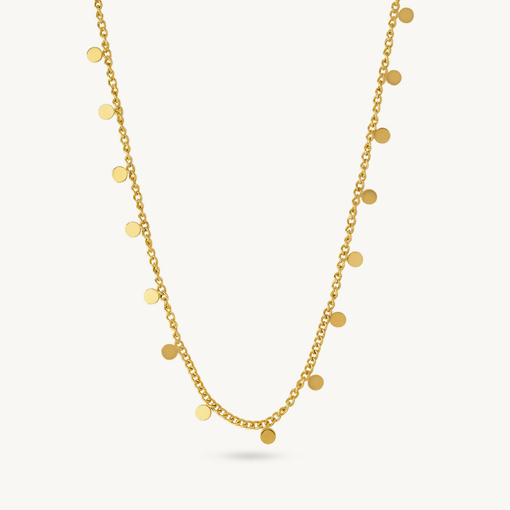 Celestial Coin Drop Cascade Necklace
