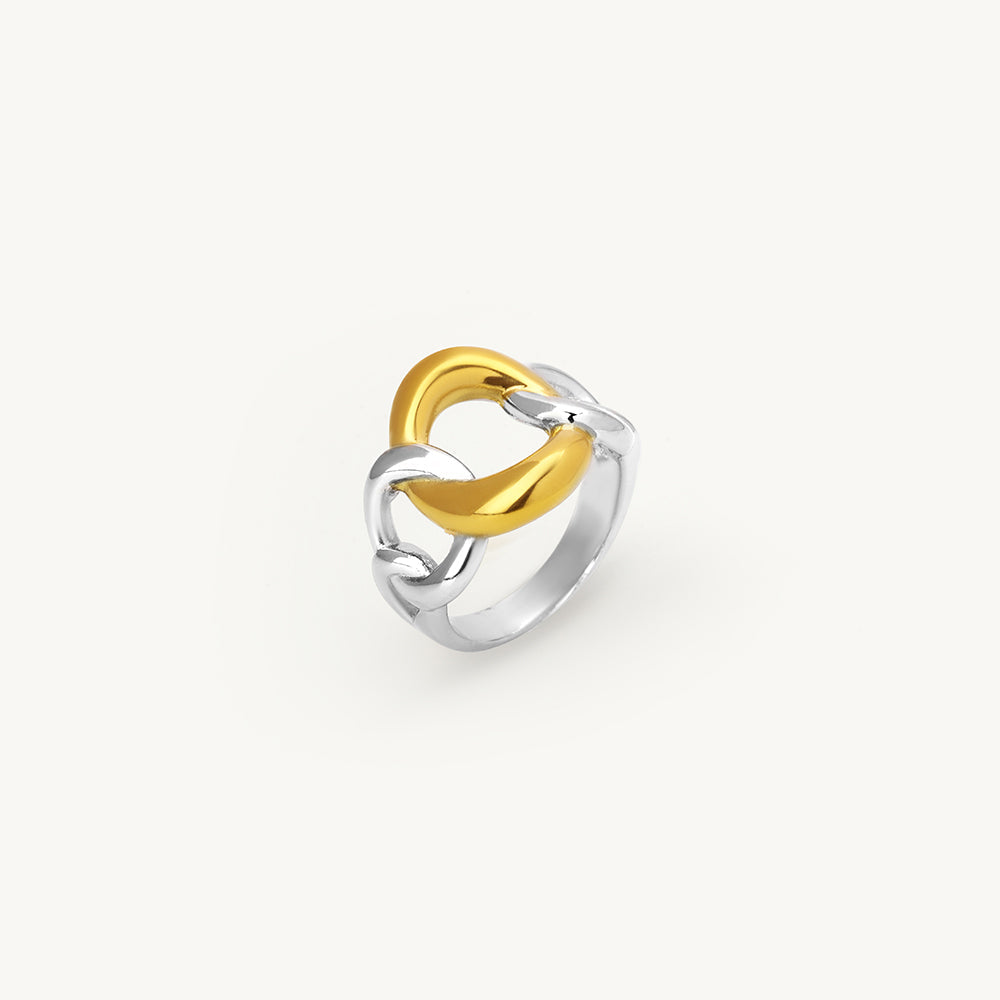 Bold Interlock Dual Tone Ring