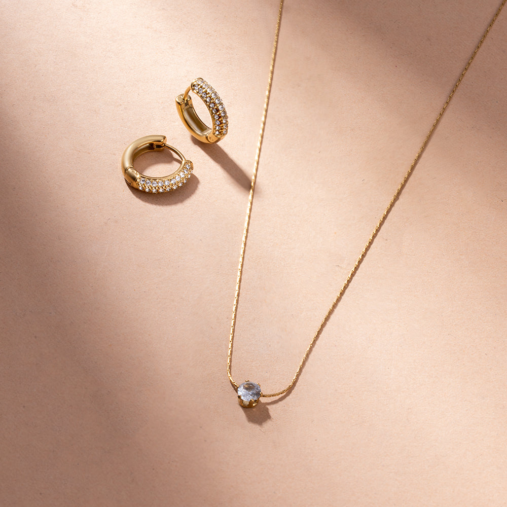 Crystal Solitaire Jewellery Set