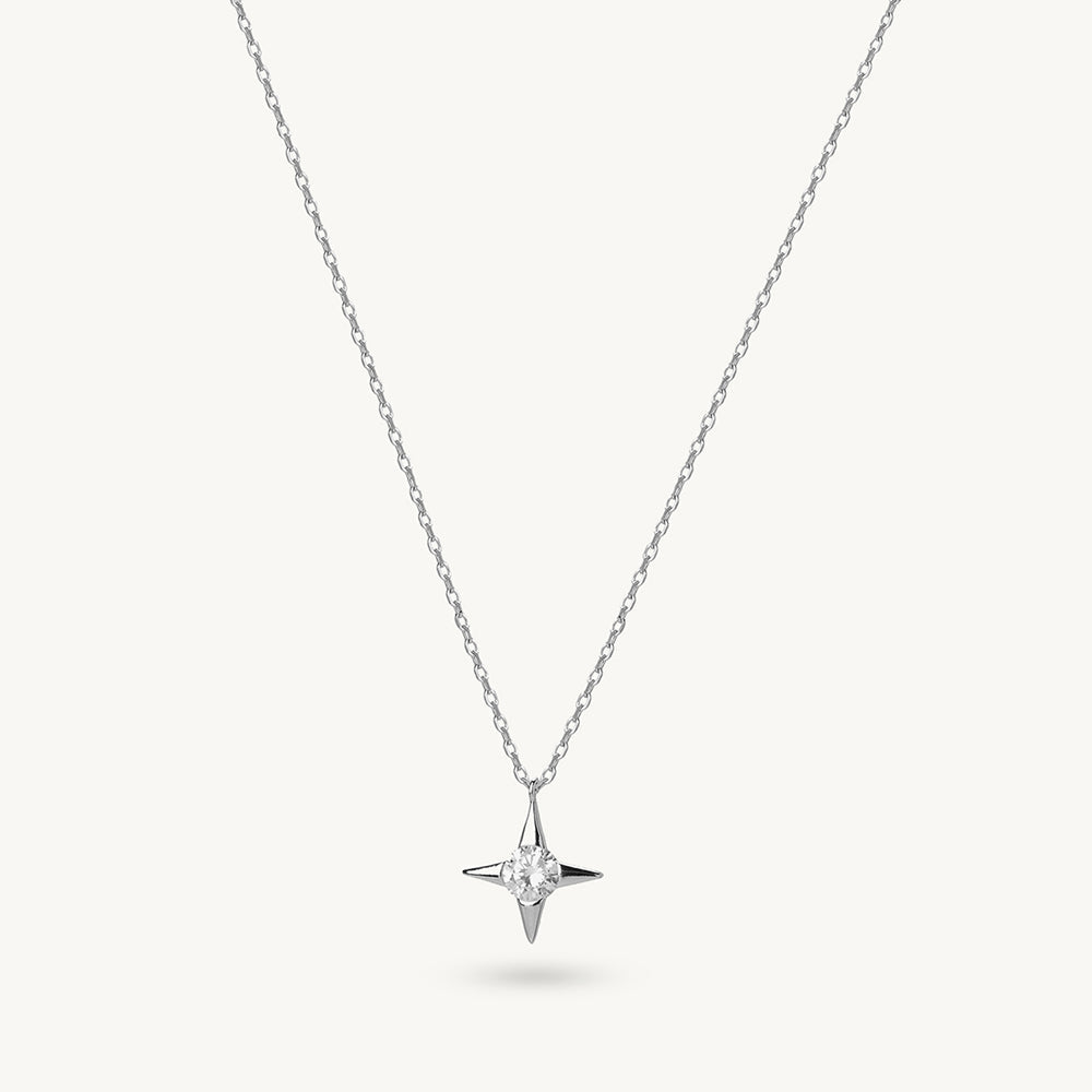 North Star Charm 925 Sterling Silver Pendant Necklace