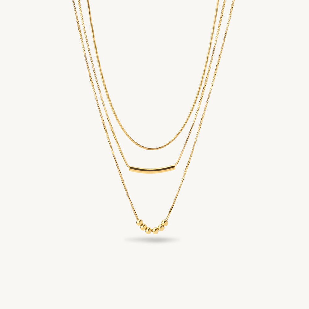 Mini Bar Bead Layer Necklace