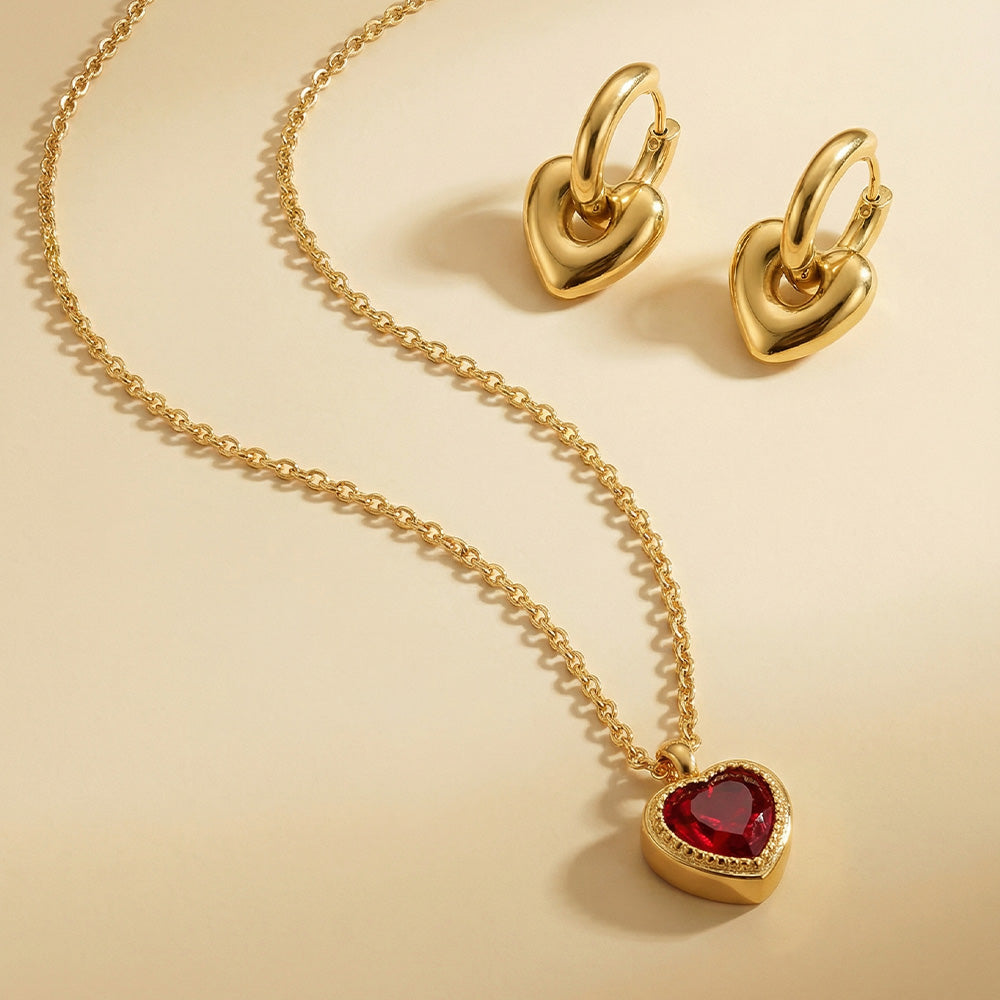 Truebond Heart Charm Jewellery Set