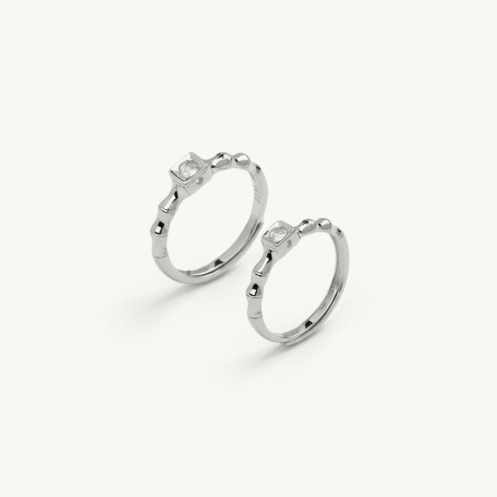 Delicate Sparkline 925 Sterling Silver Stack Rings