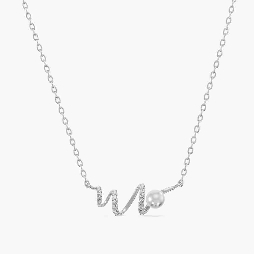 Sculpted Pearl Wave 925 Sterling Silver Necklace