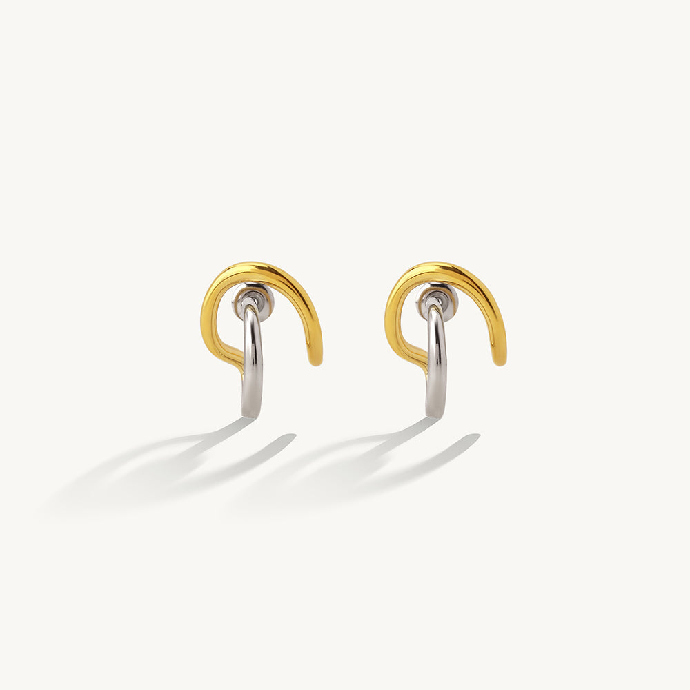 Dual Tone Stud Earrings
