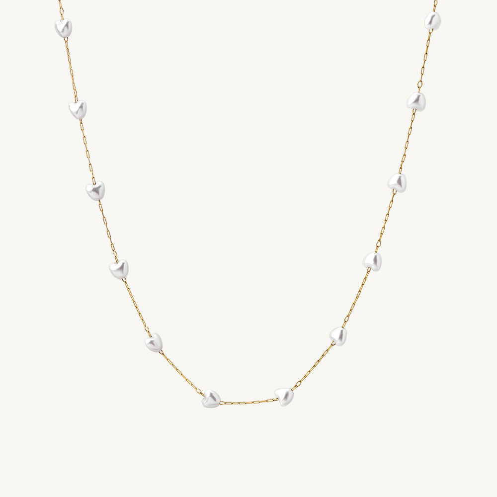 Shiny Pearl Station Necklace