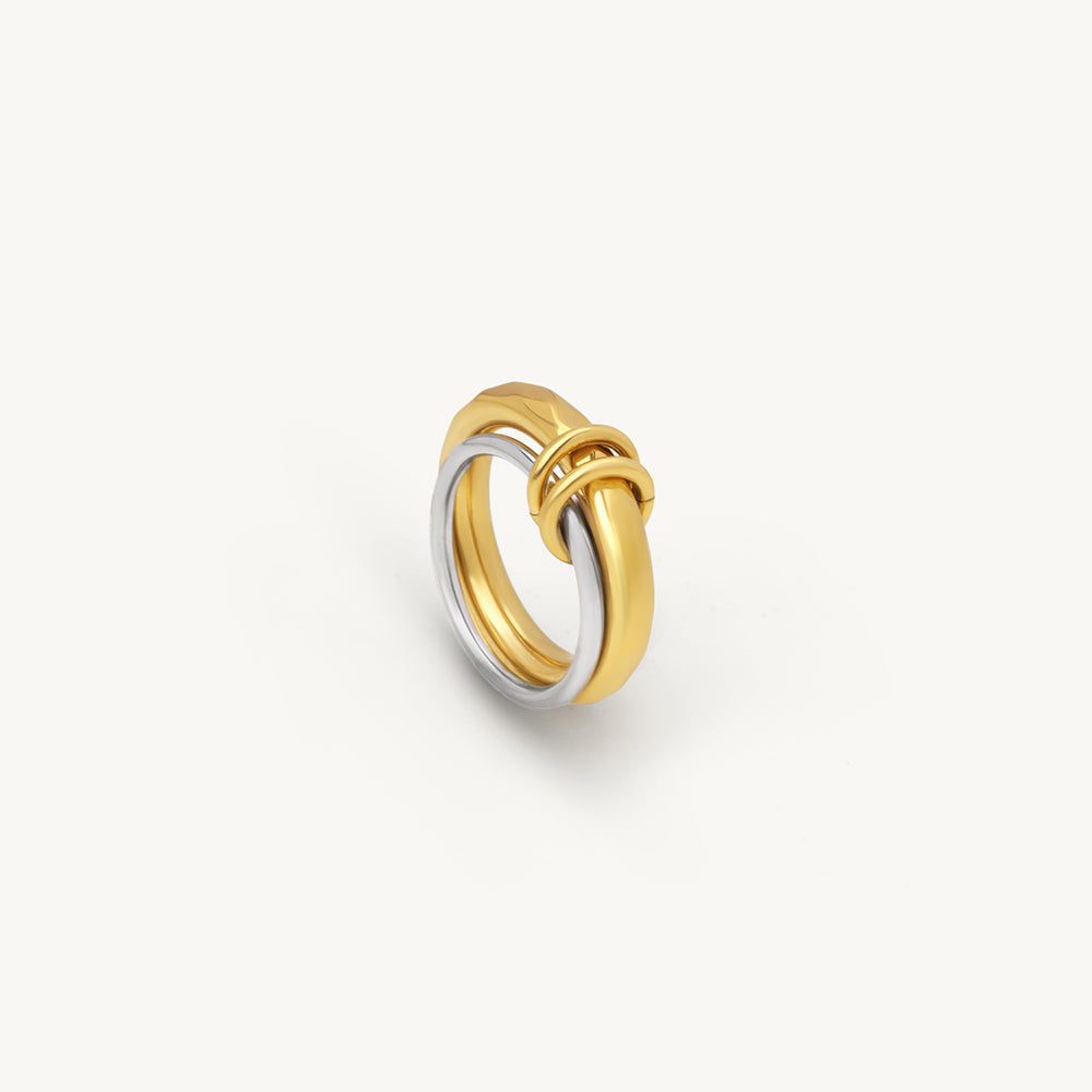 Dual Tone Mini Orbit Accent Interwind Ring