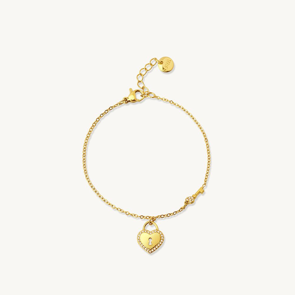 Radiant Lock Heart Bracelet