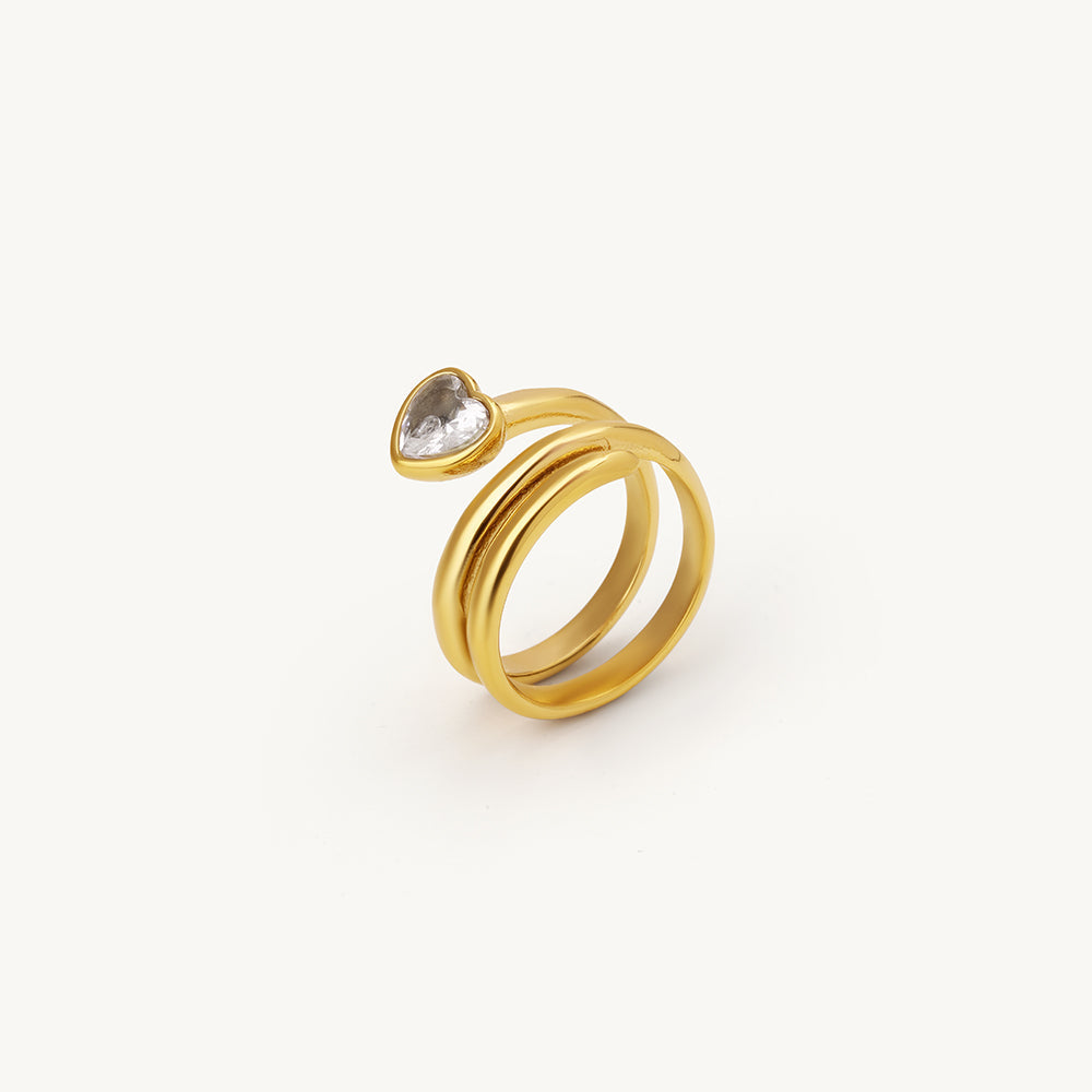 Love Heart Edge Orbit Ring