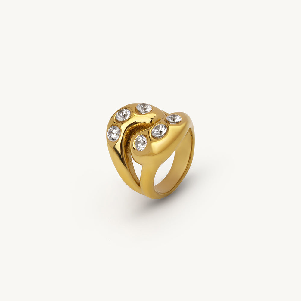 Bold Dual Curve Spark Ring