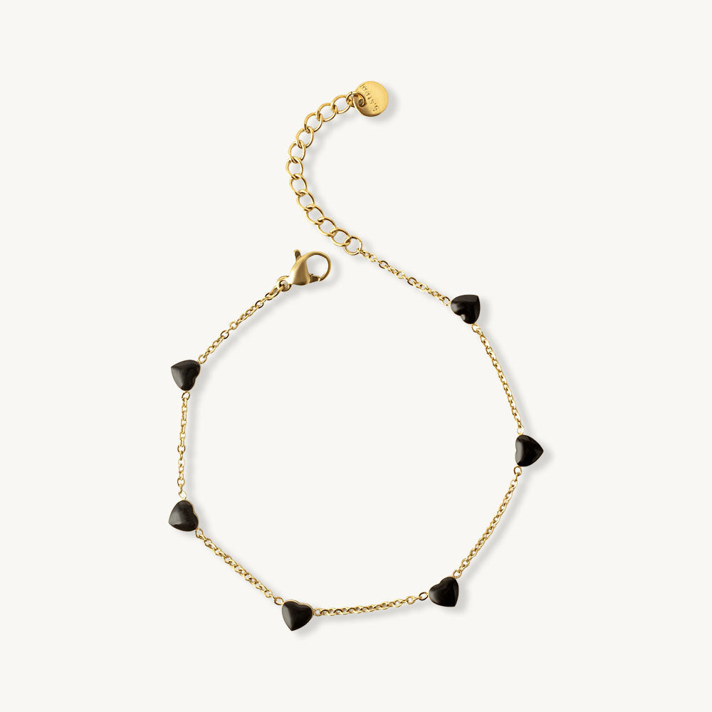 Noir Heart Accent Station Bracelet