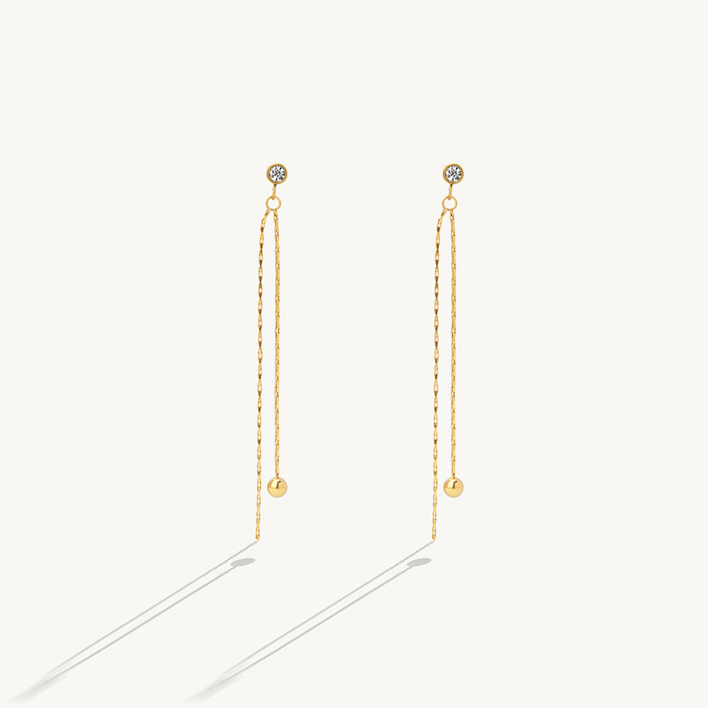 Modern Chain Ball Earrings