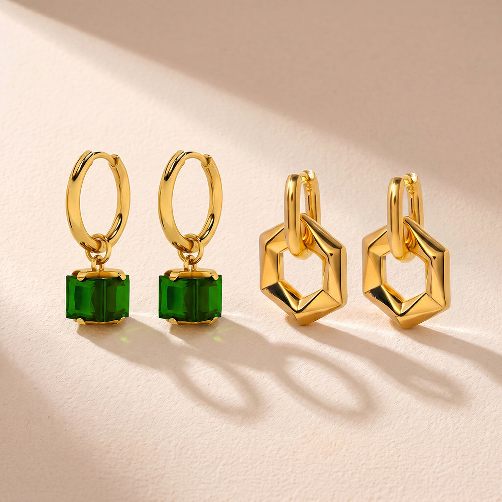 Hexagon Emerald Drop Set