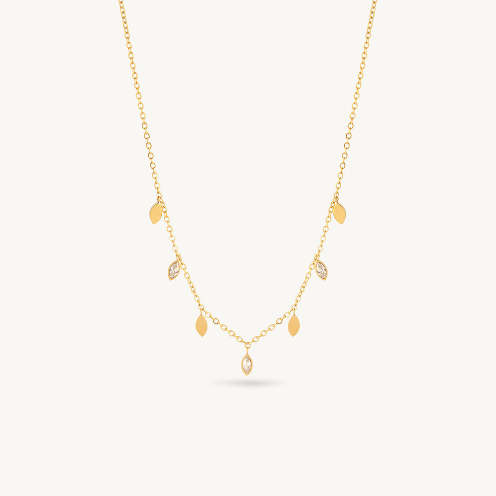 Teardrop Cascade Charm Necklace