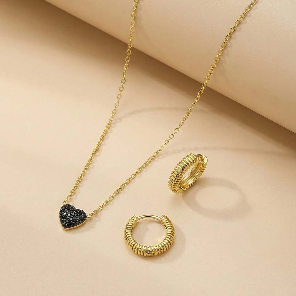 Noir Heartline Jewellery Set