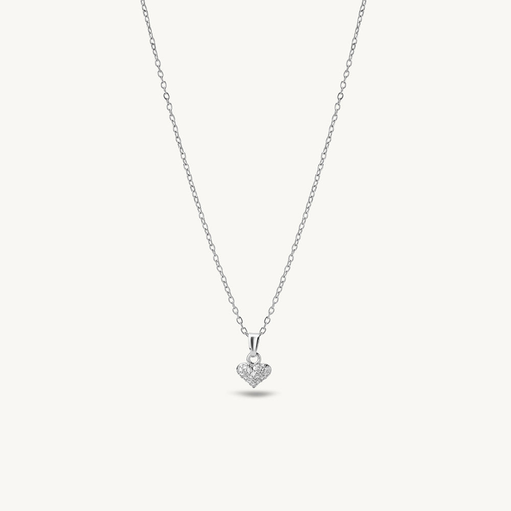 Glittery Heart Pendant Necklace