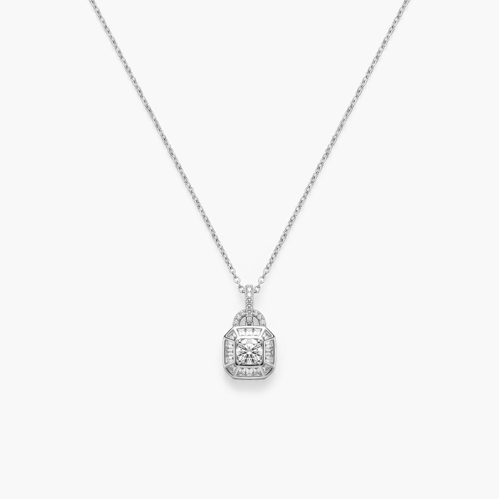Urban Spark Square 925 Sterling Silver Necklace
