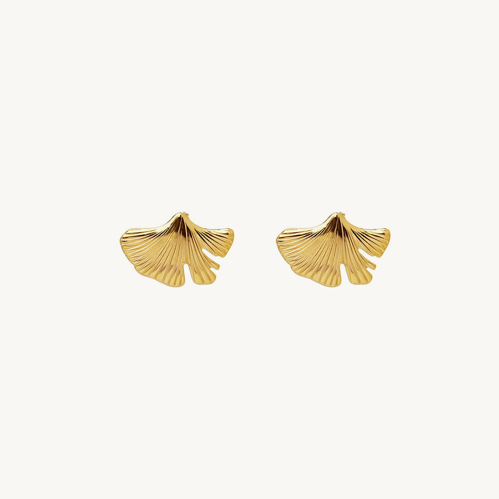 Textured Wave Fan Stud Earrings