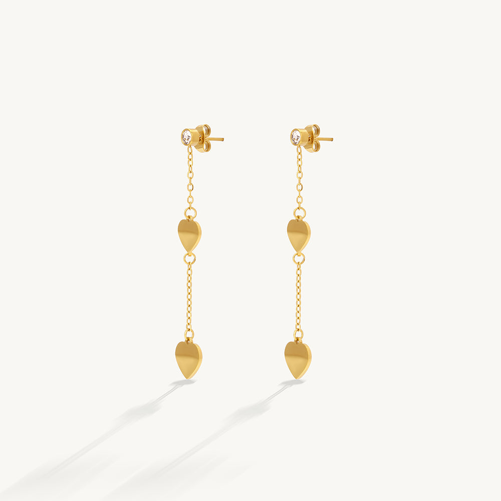 Chic Heart Chain Dangle Earrings