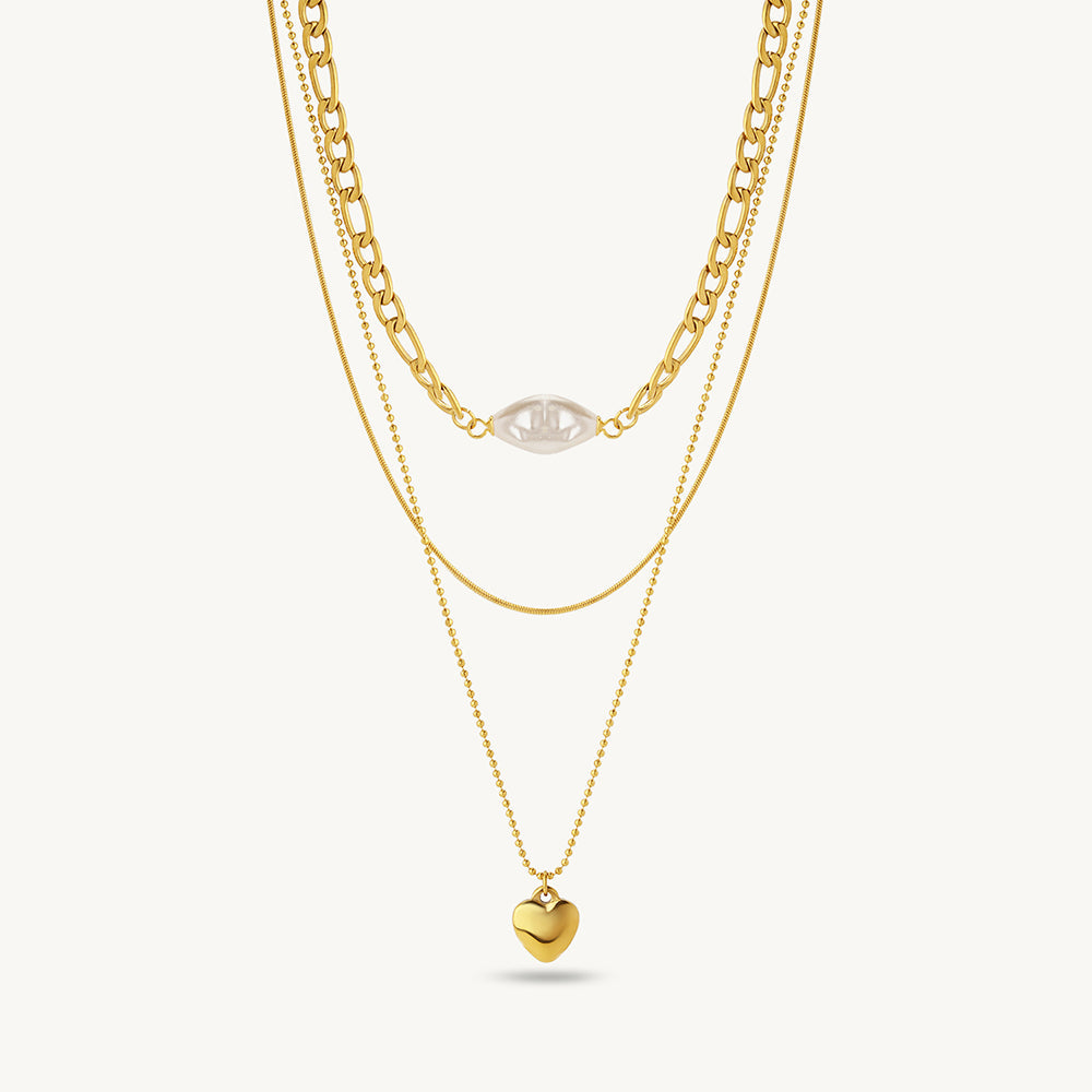 Pearl Heart Pendant Necklace