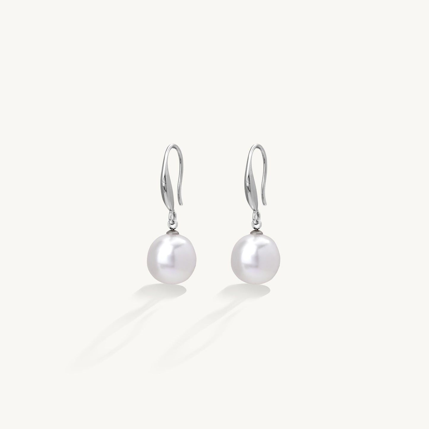 Elegant Single Pearl Drop Earrings
