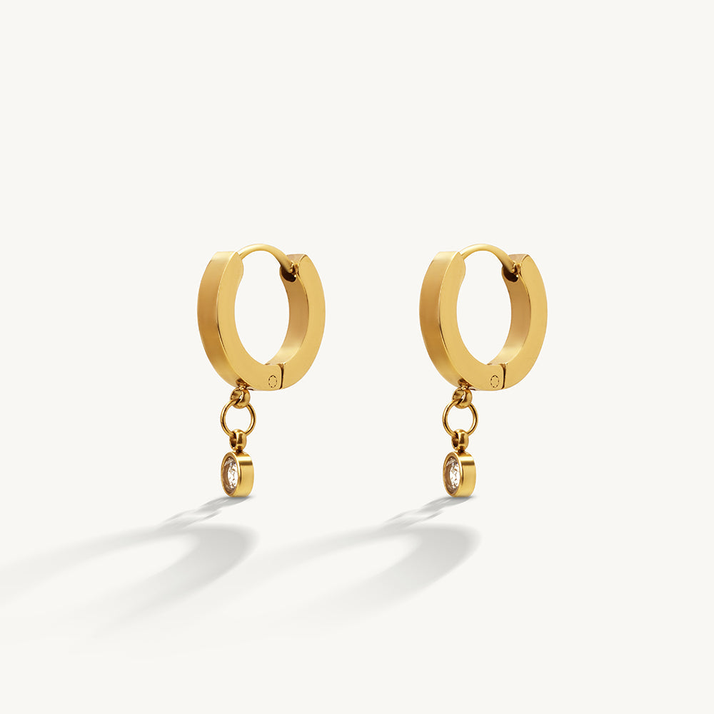 Crystal Drop Hoop Earrings