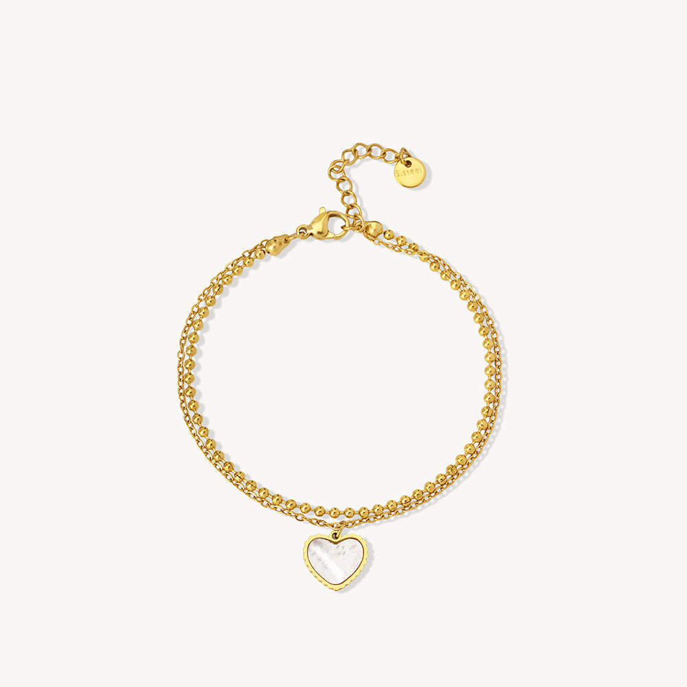 Heart Drop Layered Bracelet