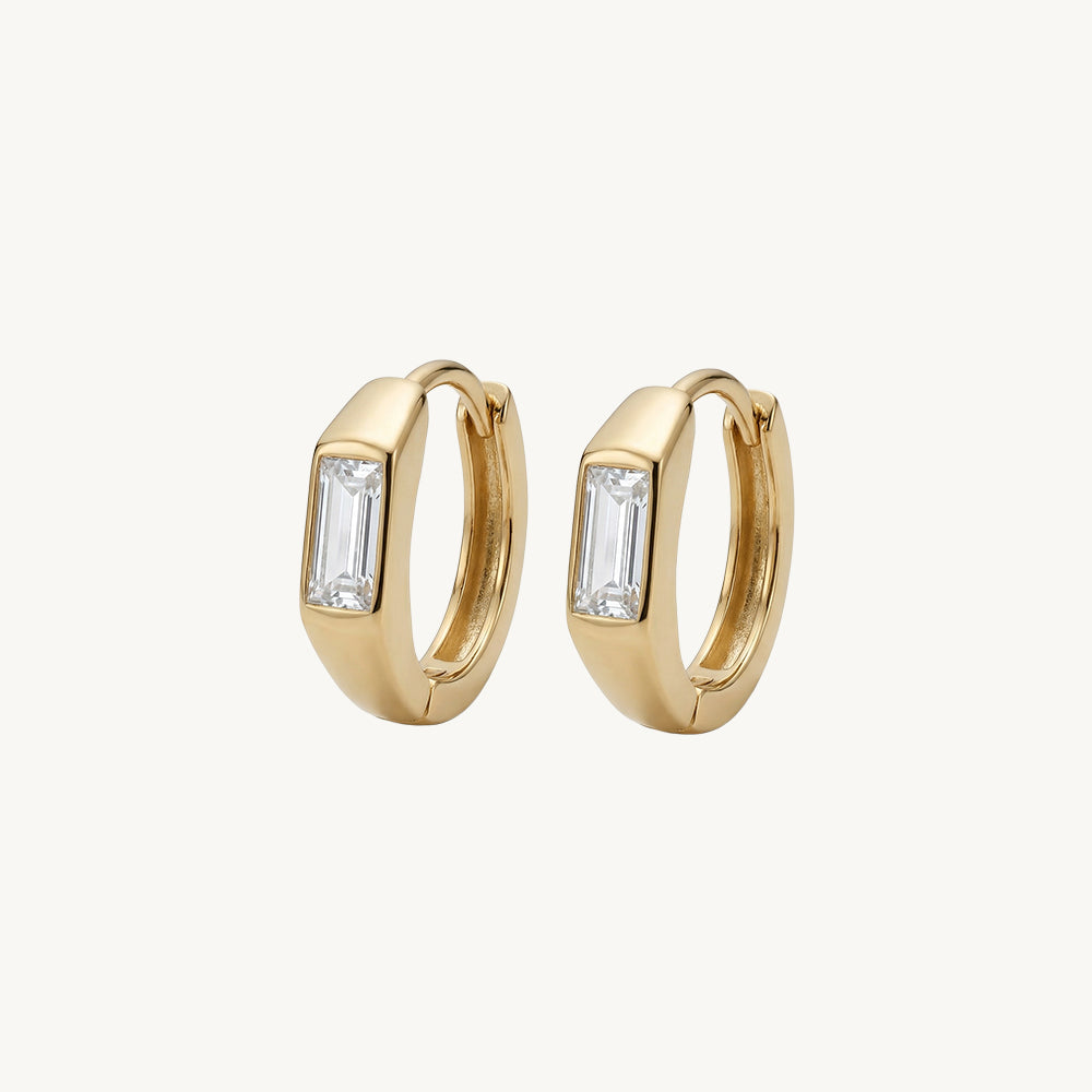 Cuboid Crystal Hoop Earrings