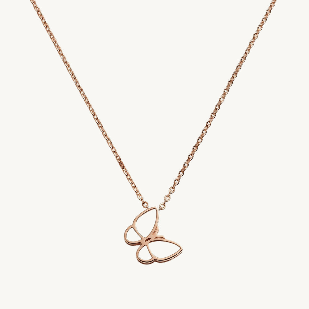 Airy Wing Butterfly Pendant Necklace