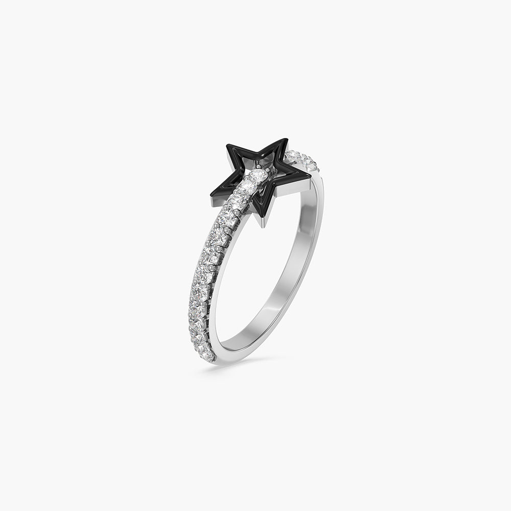 Starlight Noir CZ 925 Silver Ring