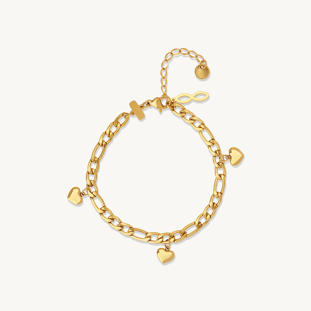 Cute Heart Dangle Charm Bracelet