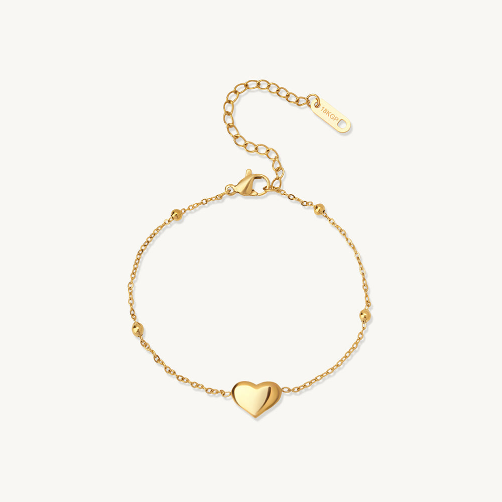 Cute Heart Accent Charm Bracelet