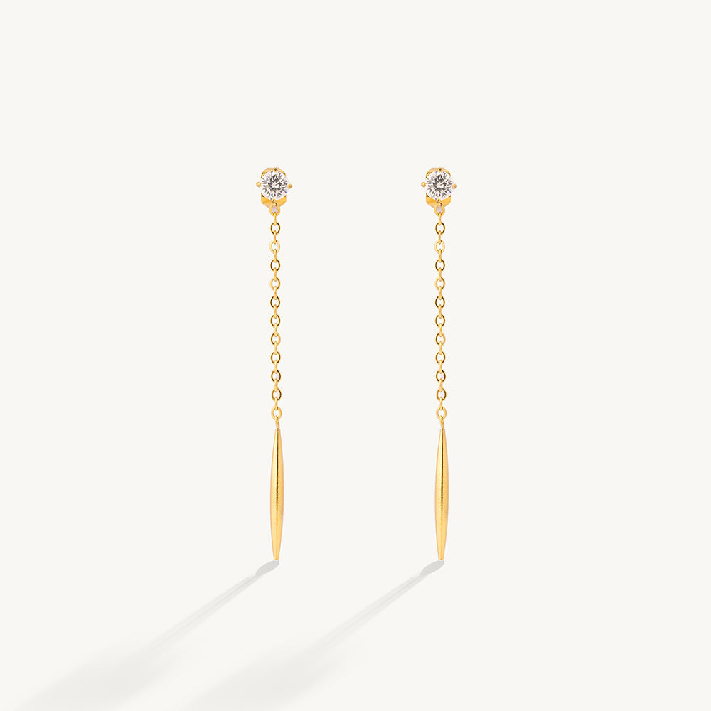 Minimalist Chain Bar Dangle Earrings