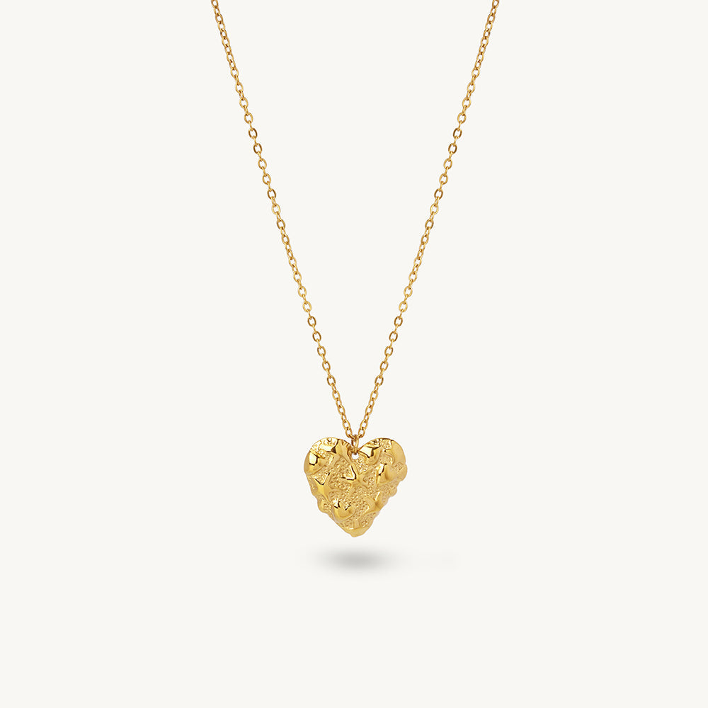 Elegant Textured Heart Necklace