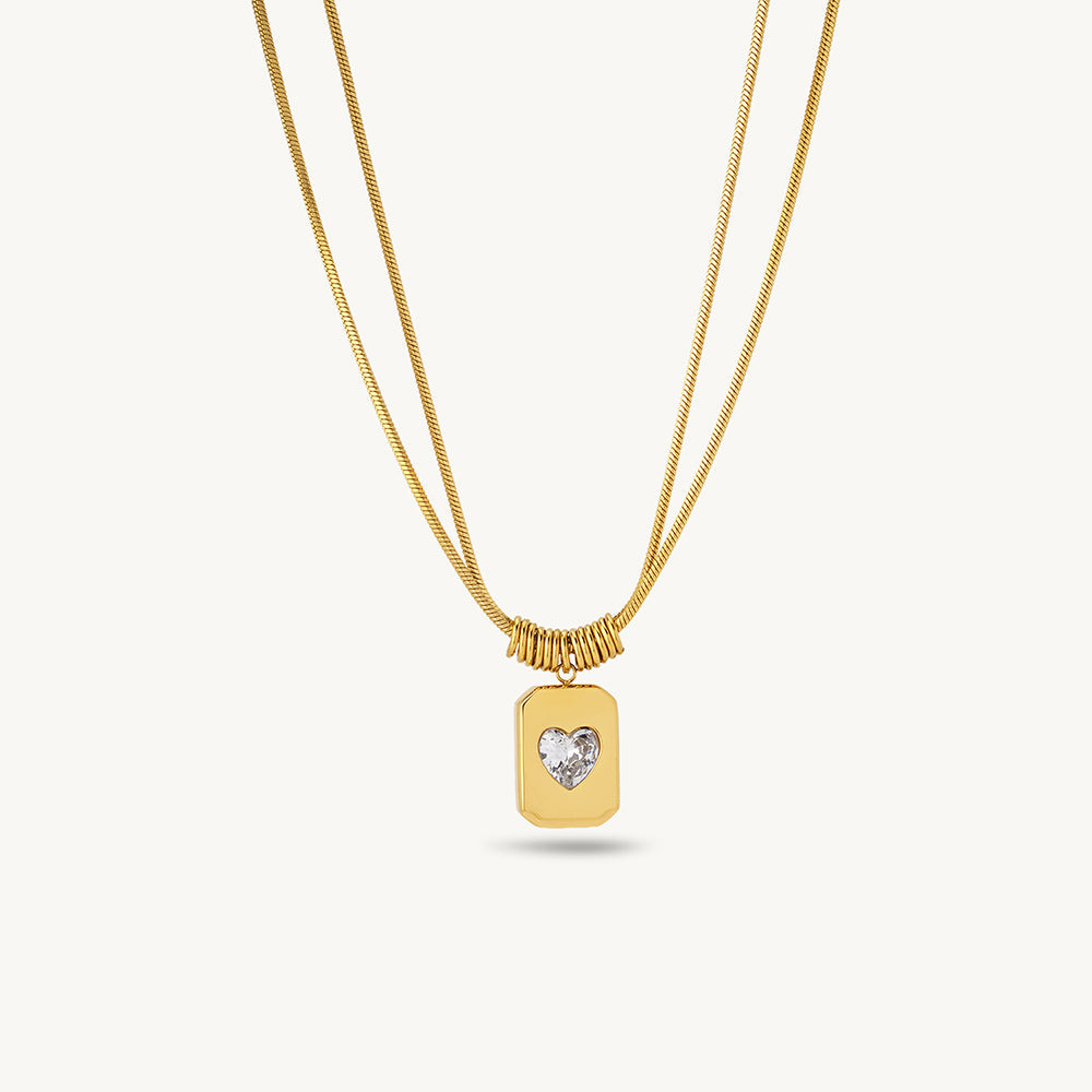 Lustre Heart Layered Necklace