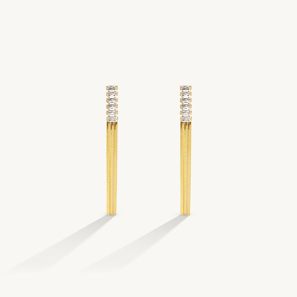 Luxury Crystal Tassel Statement Earrings