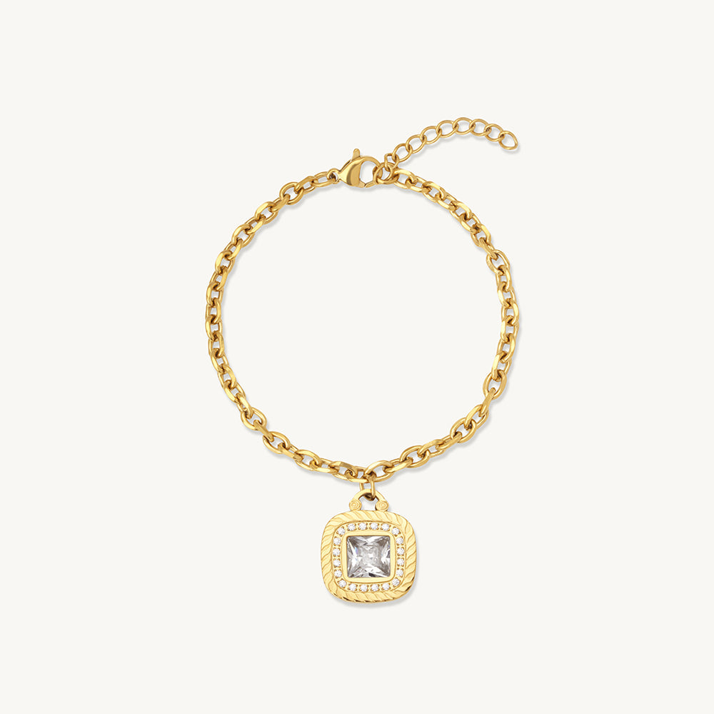 Square Charm Glow Chain Bracelet