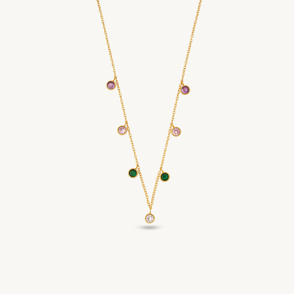 Colourful Orbit Charm Necklace