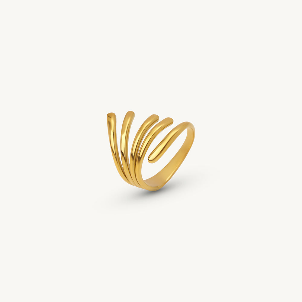 Layer Wave Loop Ring