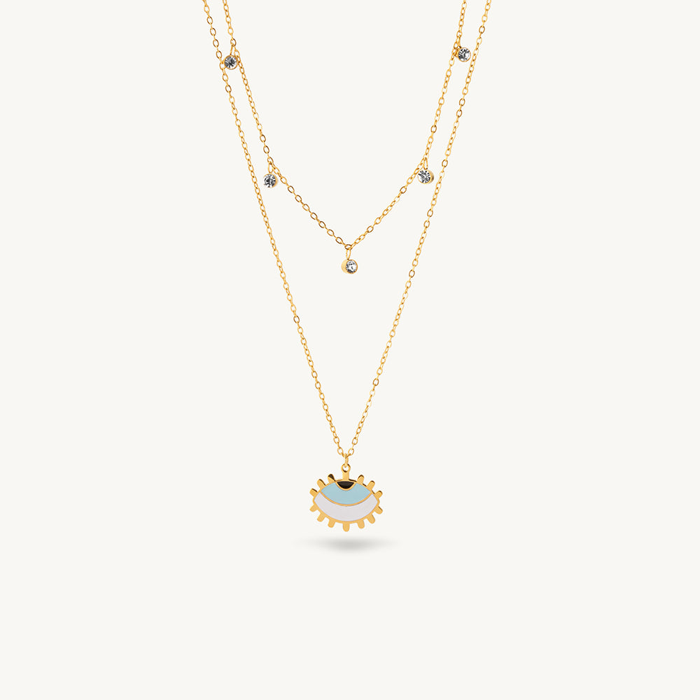 Evil Eye Charm Layer Necklace